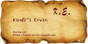 Kinál Ervin névjegykártya