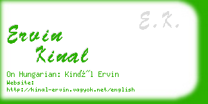 ervin kinal business card